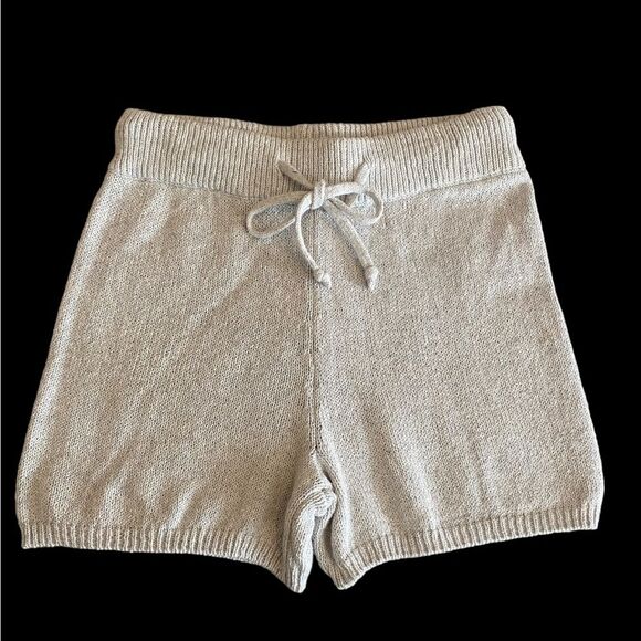 Anthropologie One Grey Day light gray drawstring shorts NWT size S. Retail $148 - Picture 2 of 10